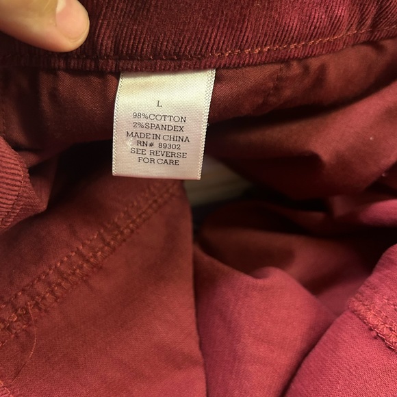 Altar’d State corduroy burgundy button up skirt, size Large. - Picture 3 of 4